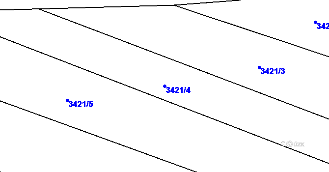 Parcela st. 3421/4 v KÚ Třešť, Katastrální mapa