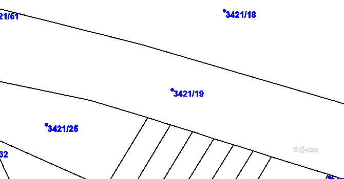 Parcela st. 3421/19 v KÚ Třešť, Katastrální mapa