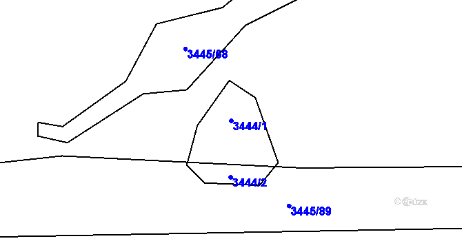 Parcela st. 3444/1 v KÚ Třešť, Katastrální mapa
