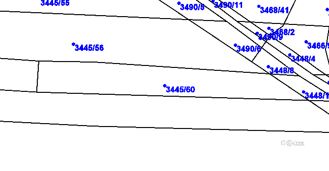 Parcela st. 3445/60 v KÚ Třešť, Katastrální mapa