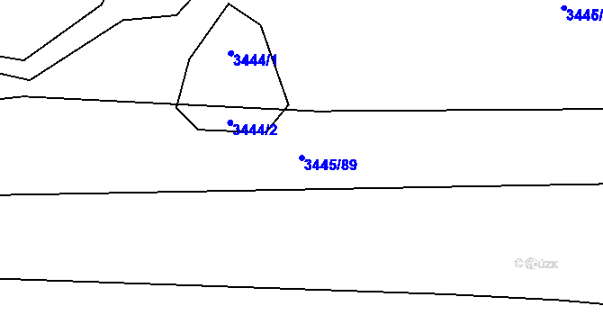 Parcela st. 3445/89 v KÚ Třešť, Katastrální mapa