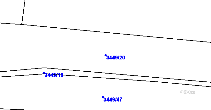 Parcela st. 3449/20 v KÚ Třešť, Katastrální mapa
