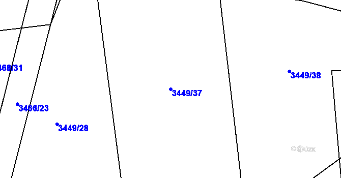 Parcela st. 3449/37 v KÚ Třešť, Katastrální mapa