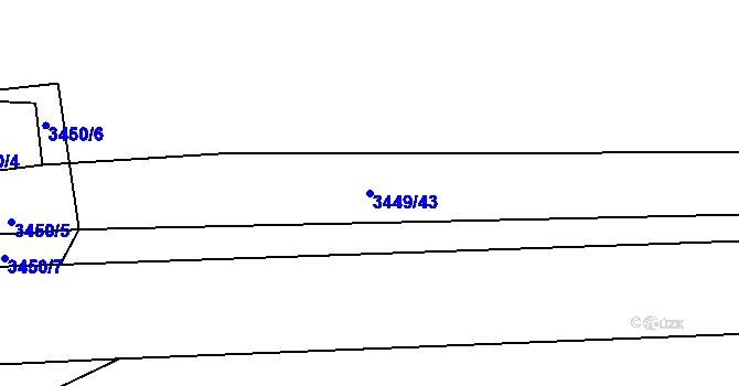 Parcela st. 3449/43 v KÚ Třešť, Katastrální mapa