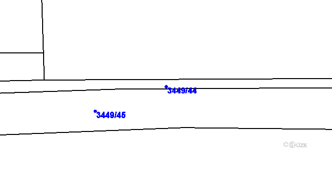 Parcela st. 3449/44 v KÚ Třešť, Katastrální mapa