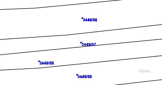 Parcela st. 3449/57 v KÚ Třešť, Katastrální mapa