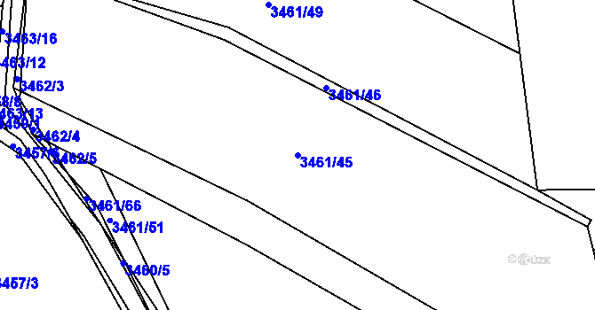 Parcela st. 3461/45 v KÚ Třešť, Katastrální mapa