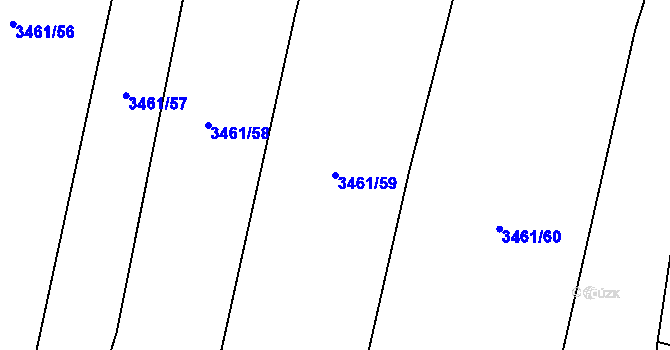 Parcela st. 3461/59 v KÚ Třešť, Katastrální mapa
