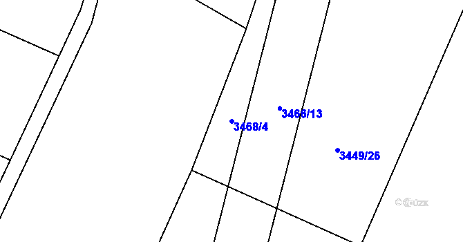 Parcela st. 3468/4 v KÚ Třešť, Katastrální mapa