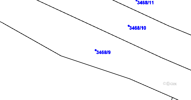 Parcela st. 3468/9 v KÚ Třešť, Katastrální mapa