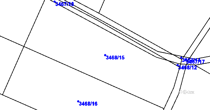Parcela st. 3468/15 v KÚ Třešť, Katastrální mapa