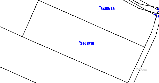 Parcela st. 3468/16 v KÚ Třešť, Katastrální mapa