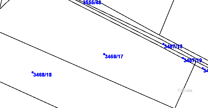 Parcela st. 3468/17 v KÚ Třešť, Katastrální mapa
