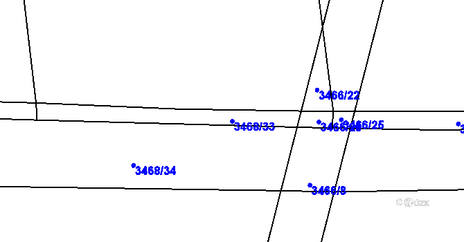 Parcela st. 3468/33 v KÚ Třešť, Katastrální mapa