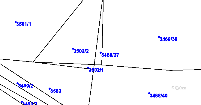 Parcela st. 3468/37 v KÚ Třešť, Katastrální mapa