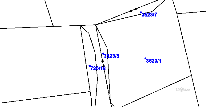 Parcela st. 3523/5 v KÚ Třešť, Katastrální mapa