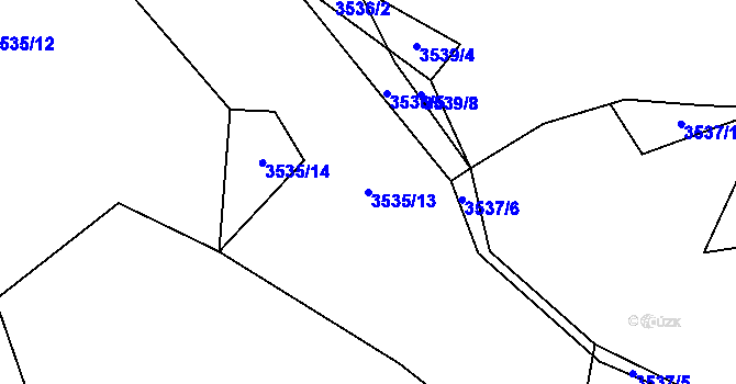 Parcela st. 3535/13 v KÚ Třešť, Katastrální mapa