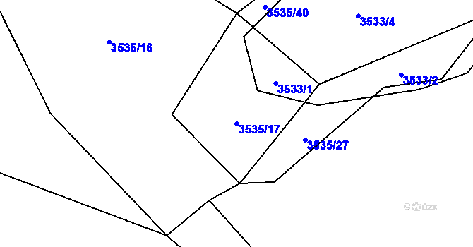 Parcela st. 3535/17 v KÚ Třešť, Katastrální mapa