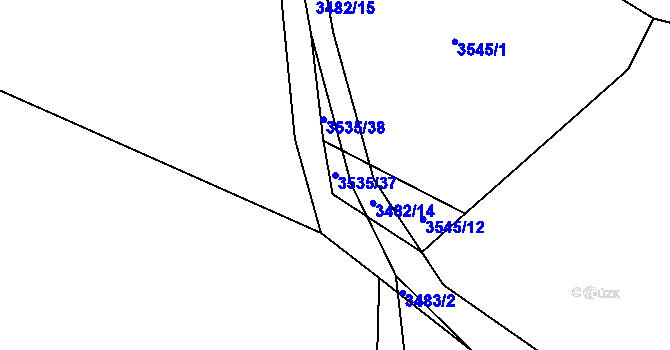 Parcela st. 3535/37 v KÚ Třešť, Katastrální mapa