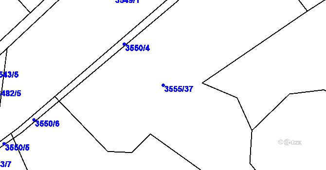 Parcela st. 3555/37 v KÚ Třešť, Katastrální mapa