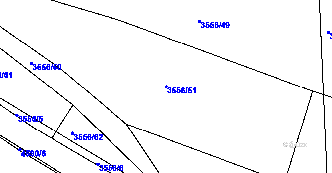 Parcela st. 3556/51 v KÚ Třešť, Katastrální mapa