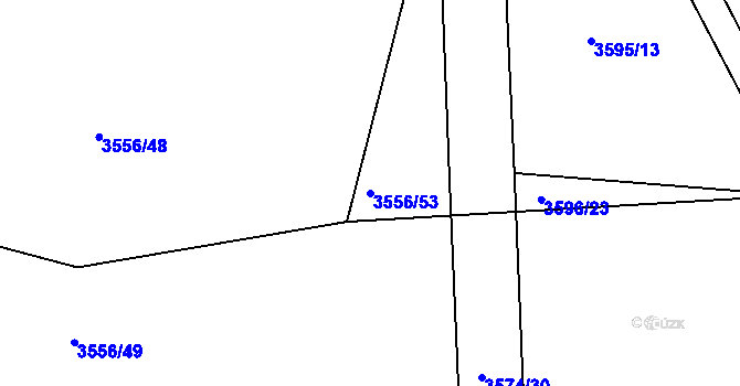 Parcela st. 3556/53 v KÚ Třešť, Katastrální mapa