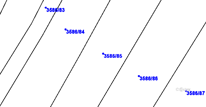 Parcela st. 3586/85 v KÚ Třešť, Katastrální mapa