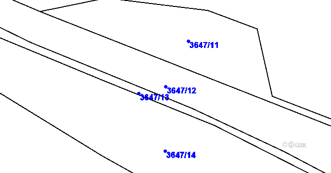 Parcela st. 3647/12 v KÚ Třešť, Katastrální mapa