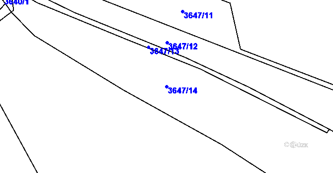 Parcela st. 3647/14 v KÚ Třešť, Katastrální mapa