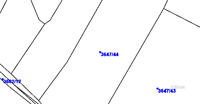 Parcela st. 3647/44 v KÚ Třešť, Katastrální mapa