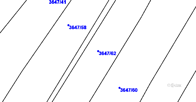 Parcela st. 3647/62 v KÚ Třešť, Katastrální mapa