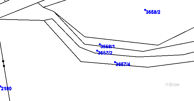 Parcela st. 3657/2 v KÚ Třešť, Katastrální mapa