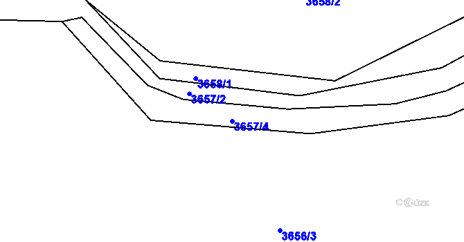 Parcela st. 3657/4 v KÚ Třešť, Katastrální mapa