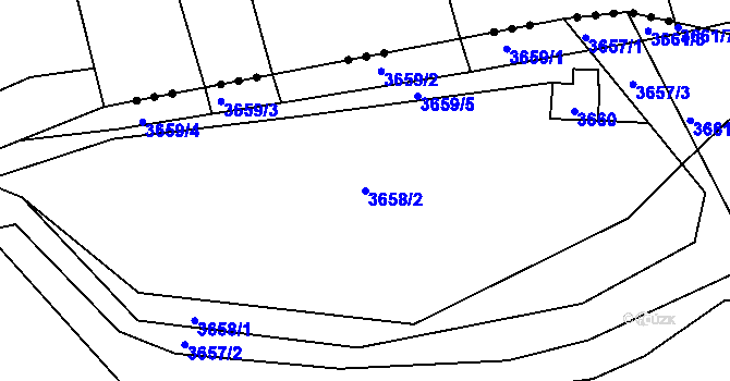 Parcela st. 3658/2 v KÚ Třešť, Katastrální mapa