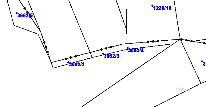 Parcela st. 3662/3 v KÚ Třešť, Katastrální mapa
