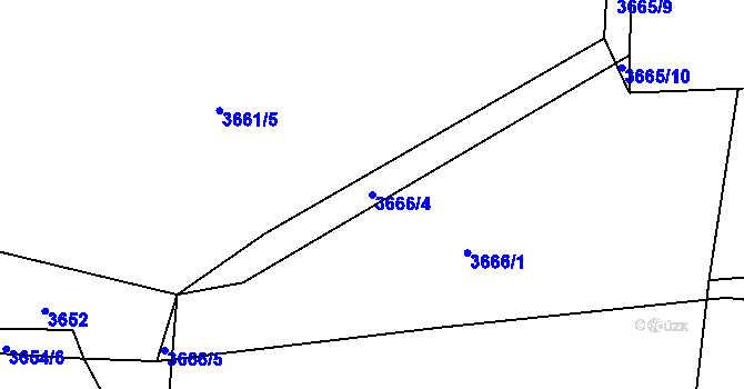 Parcela st. 3666/4 v KÚ Třešť, Katastrální mapa