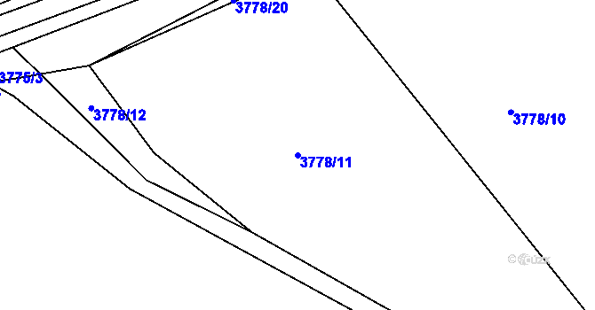 Parcela st. 3778/11 v KÚ Třešť, Katastrální mapa