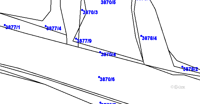 Parcela st. 3870/4 v KÚ Třešť, Katastrální mapa