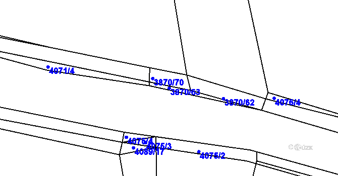 Parcela st. 3870/63 v KÚ Třešť, Katastrální mapa