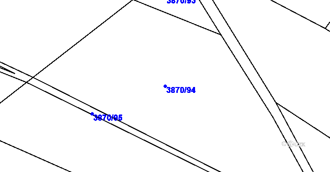 Parcela st. 3870/94 v KÚ Třešť, Katastrální mapa