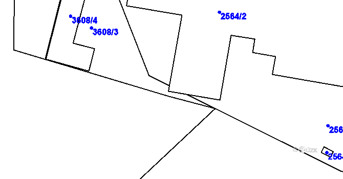 Parcela st. 3608/5 v KÚ Třešť, Katastrální mapa