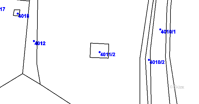 Parcela st. 4011/2 v KÚ Třešť, Katastrální mapa