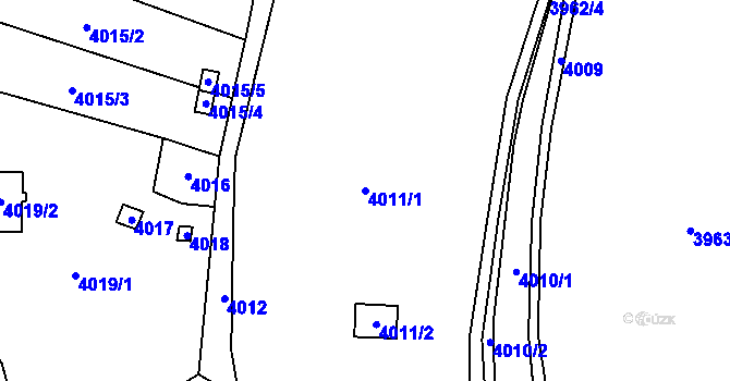 Parcela st. 4011/1 v KÚ Třešť, Katastrální mapa