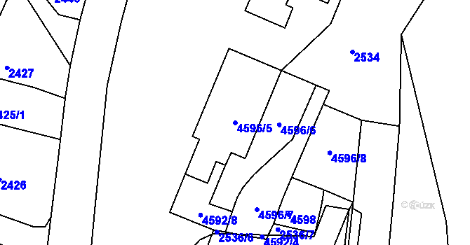 Parcela st. 4596/5 v KÚ Třešť, Katastrální mapa