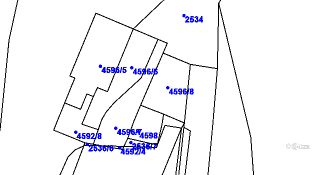 Parcela st. 4596/8 v KÚ Třešť, Katastrální mapa