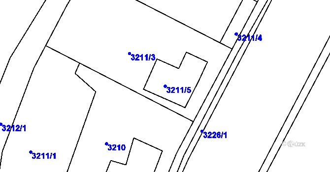 Parcela st. 3211/5 v KÚ Třešť, Katastrální mapa
