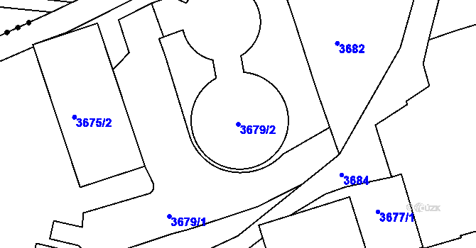 Parcela st. 3679/2 v KÚ Třešť, Katastrální mapa