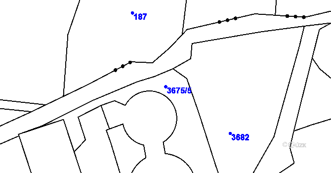 Parcela st. 3675/5 v KÚ Třešť, Katastrální mapa