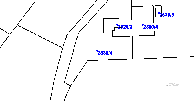 Parcela st. 2530/4 v KÚ Třešť, Katastrální mapa