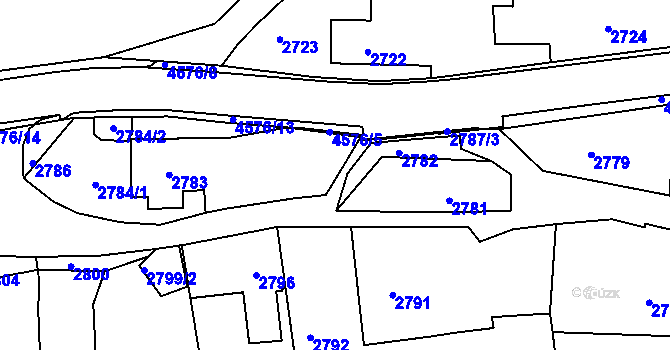 Parcela st. 2787/2 v KÚ Třešť, Katastrální mapa